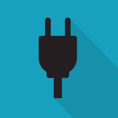 Elektrik fiş simgesi-vektör illüstrasyon