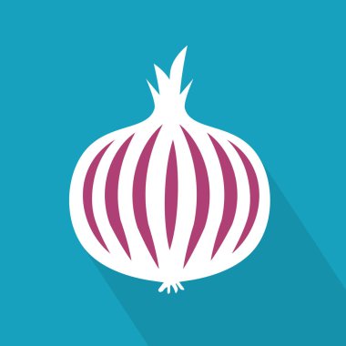 kırmızı soğan simgesi- vektör illüstrasyon