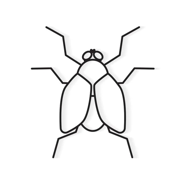 플라이 곤충 아이콘 - 벡터 일러스트레이션 — 스톡 벡터