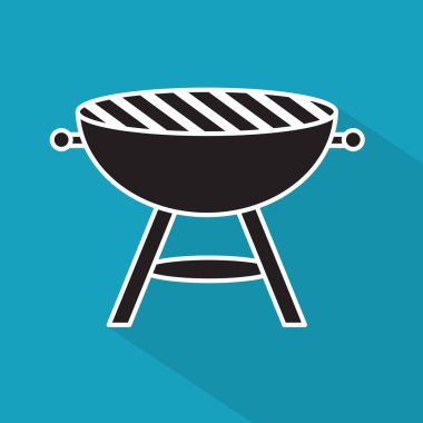 ızgara, barbekü simgesi- vektör illüstrasyon