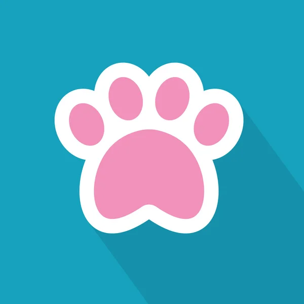 Påsk rosa kanin Paw Icon-vektor illustration — Stock vektor