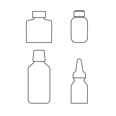 ilaç şişeleri seti- vektör illüstrasyon