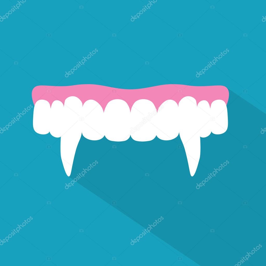 vampire teeth, fangs icon- vector illustration
