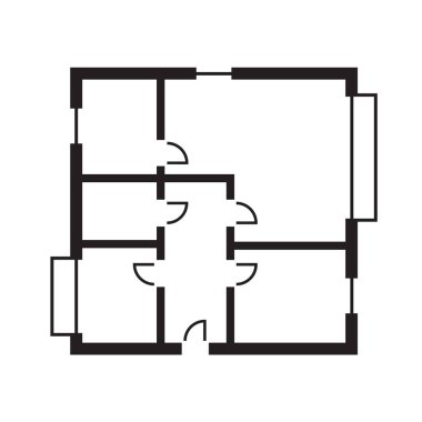kat planı simgesi- vektör çizimi