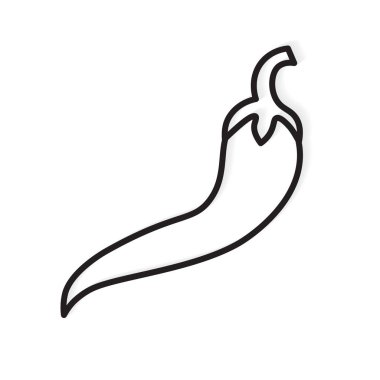 acı biber simgesisiyah anahat- vektör illüstrasyon