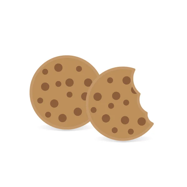 Gebissene Schokoladenkekse Icon-Vektor-Illustration — Stockvektor