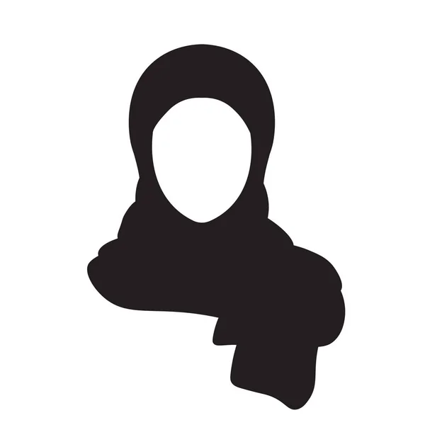 Siyah hijab simgesi- vektör illüstrasyon — Stok Vektör