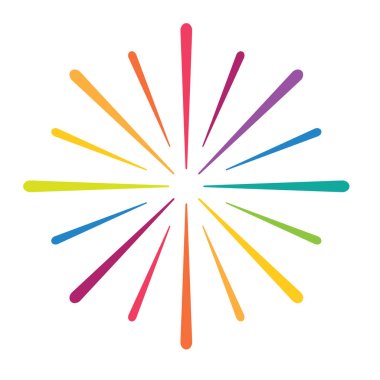 renkli sunburst simgesi- vektör illüstrasyon