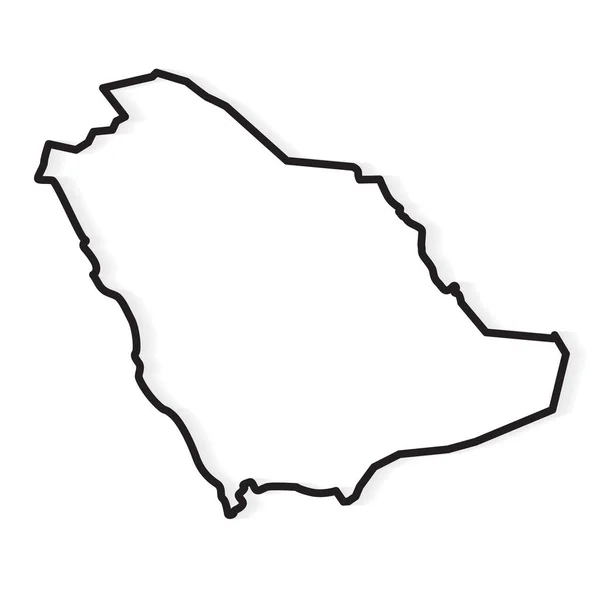 Garis hitam dari gambar vektor peta Arab Saudi - Stok Vektor