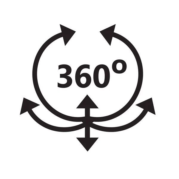 Угол 360 градусов иконно-векторная иллюстрация — стоковый вектор