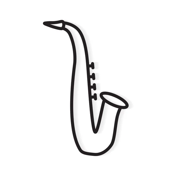 Schwarze Icon-Vektor-Illustration für Saxophon — Stockvektor