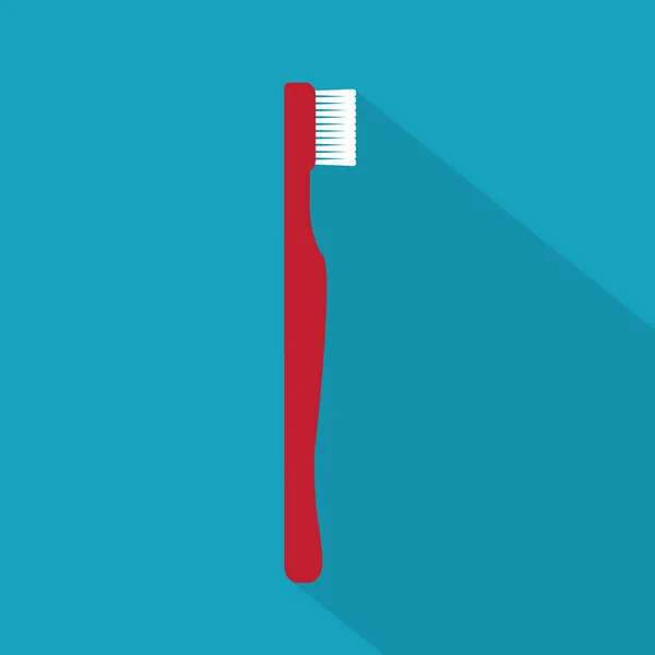 Cepillo de dientes rojo icono- vector de ilustración — Vector de stock