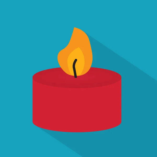 Illustrazione icono- vettore della candela di memoria rossa — Vettoriale Stock