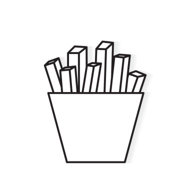 belçika kızartması simgesi- vektör illüstrasyon