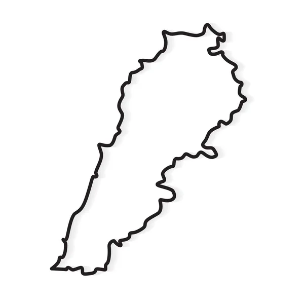 Black outline of Lebanon map- vector illustration — Stock Vector