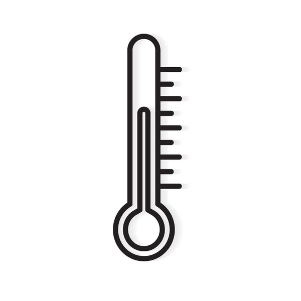 Siyah termometre simgesi- vektör illüstrasyon — Stok Vektör