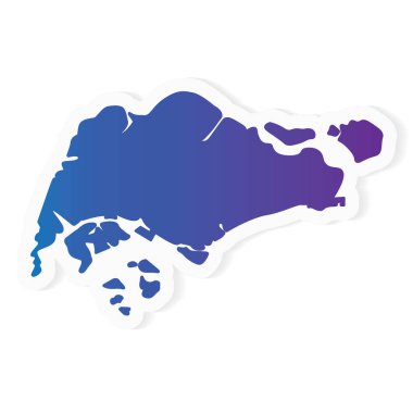 gradyan Singapur harita- vektör çizimi