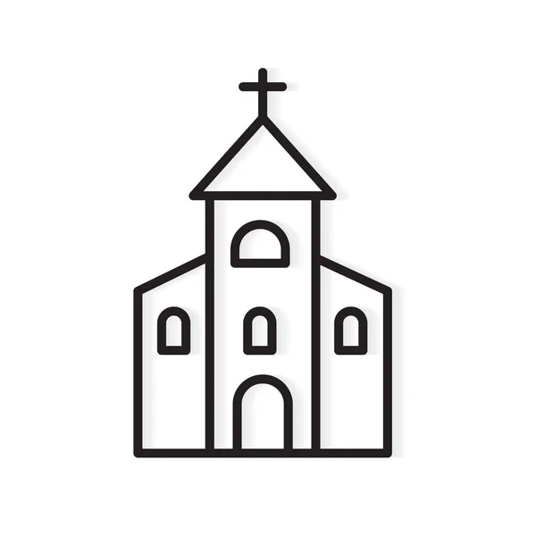 Iglesia cristiana icono- vector de ilustración — Vector de stock