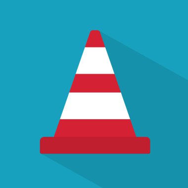 Trafik konisi simgesi vektör illüstrasyonu