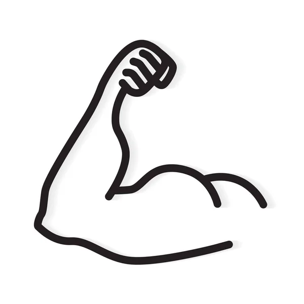 Bíceps, brazo, iconos musculares- vector ilustración — Vector de stock