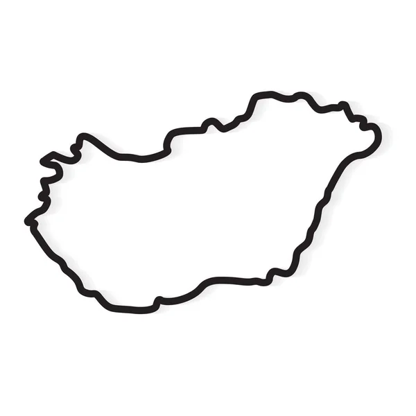 Black outline of Hungary map- vector illustration — Stock Vector