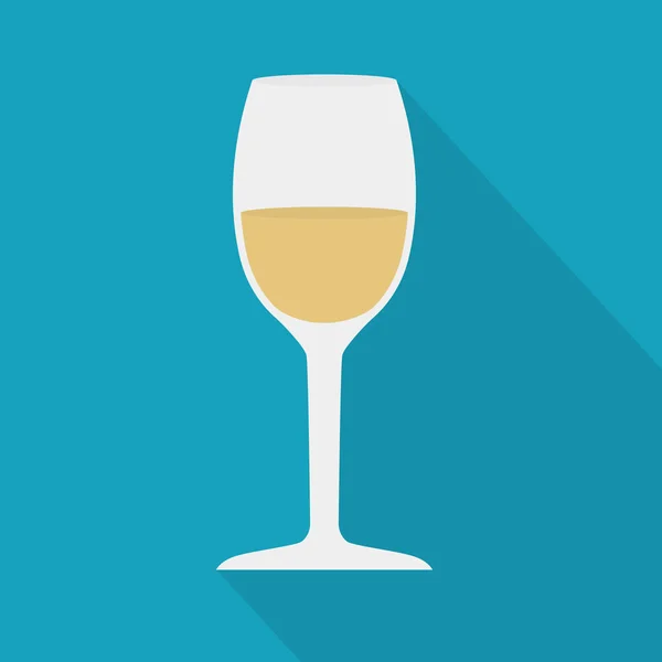 Glas vitt vin ikon- vektor illustration — Stock vektor