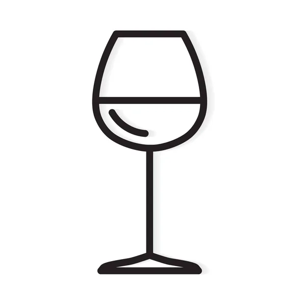 Glas Rotwein Icon-Vektor-Illustration — Stockvektor