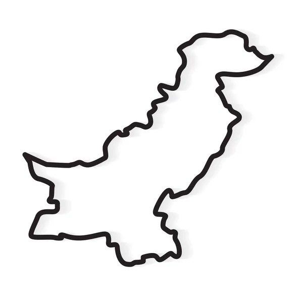Fekete absztrakt vázlata Pakisztán térkép-vektor illusztráció — Stock Vector
