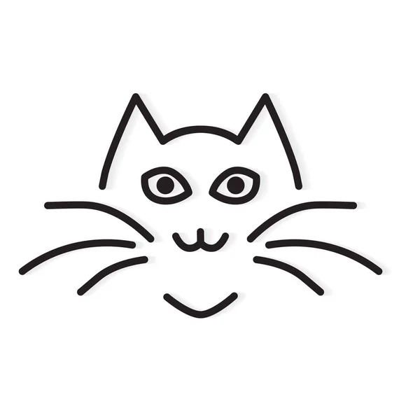 Zwarte kat icon- vector illustratie — Stockvector