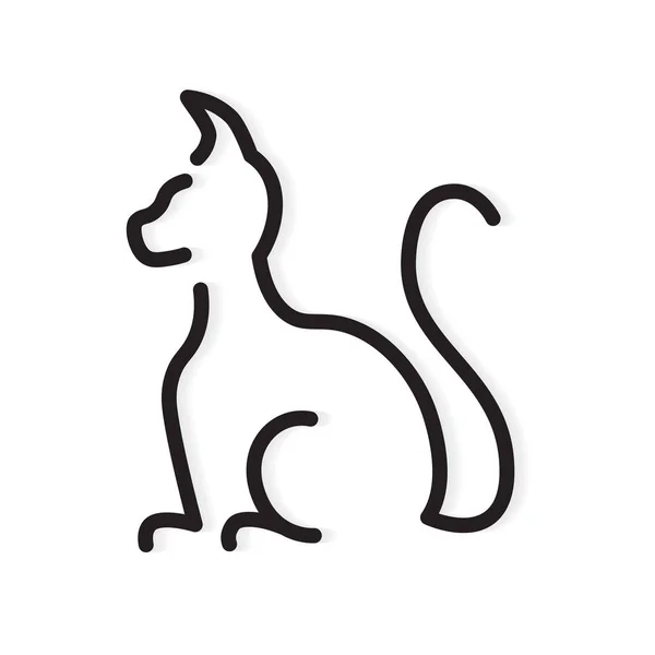 Schwarze Katze Icon-Vektor-Illustration — Stockvektor