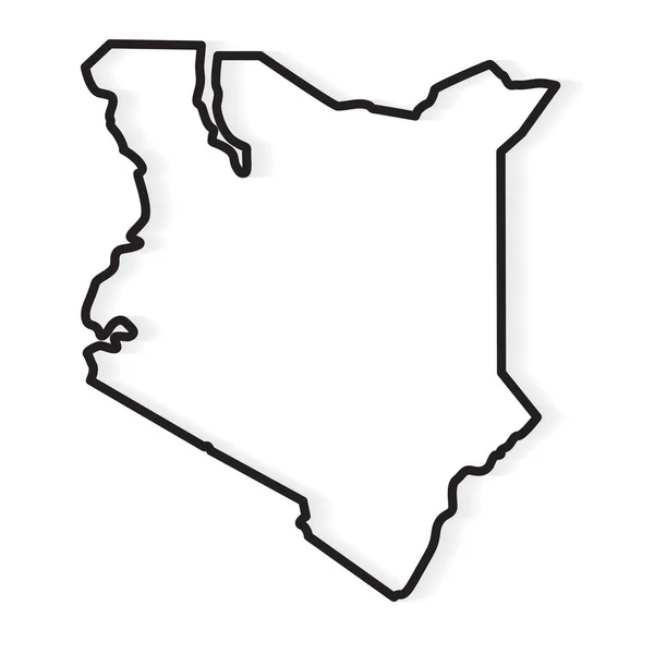 肯尼亚地图的黑色轮廓-矢量图解 — 图库矢量图片