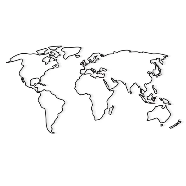 Esboço abstrato preto de mundo map- ilustração vetorial — Vetor de Stock