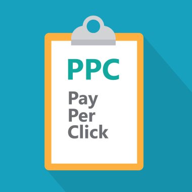 Ppc ile pano, Tıklama Başına Öde - vektör illüstrasyonu