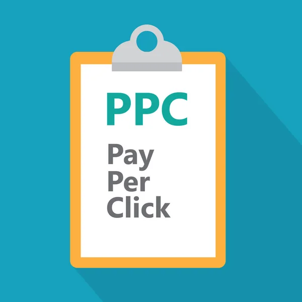 Zwischenablage mit ppc, pay per click concept- Vektor Illustration — Stockvektor