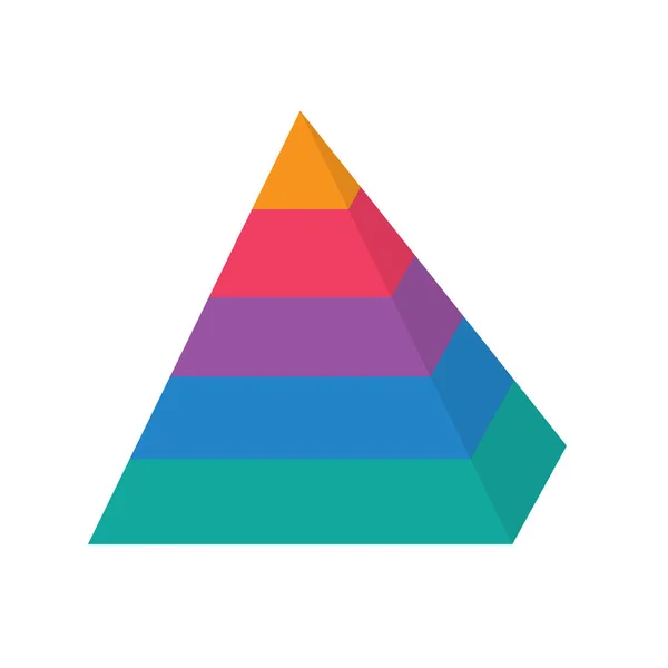 Барвистий рівень піраміда діаграми іконка векторна ілюстрація — стоковий вектор