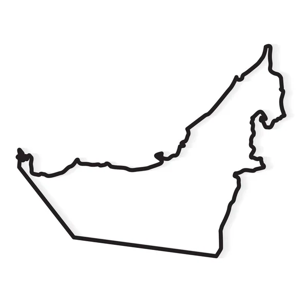 Esquema abstracto negro de Emiratos Árabes Unidos mapa-vector illus — Archivo Imágenes Vectoriales