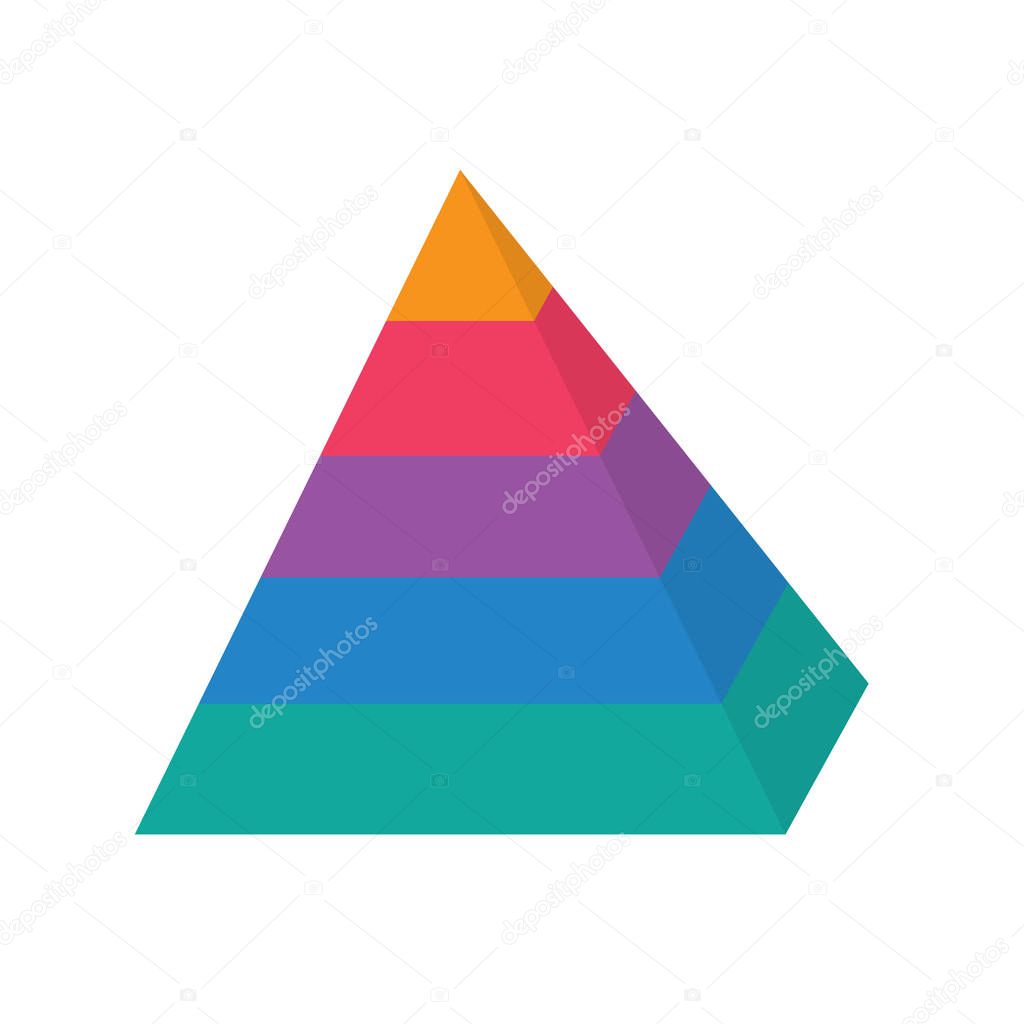 colorful level pyramid chart icon- vector illustration
