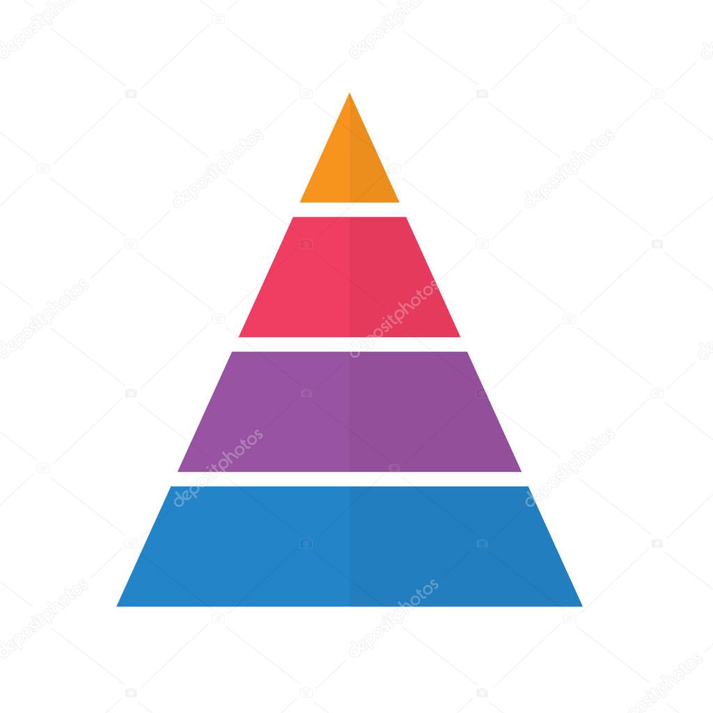 colorful level pyramid chart icon- vector illustration