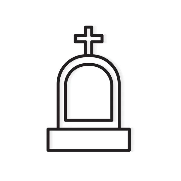 Grave, pietra tombale icon- vettoriale illustrazione — Vettoriale Stock