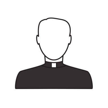 Katolik rahip avatar ikon vektör illüstrasyonu
