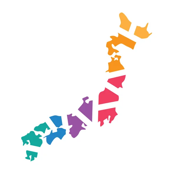 Colorful geometric Japan map- vector illustration — Stockvector