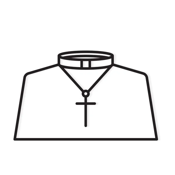 カトリック聖職者のドレスのアイコン-ベクトルイラスト — ストックベクタ