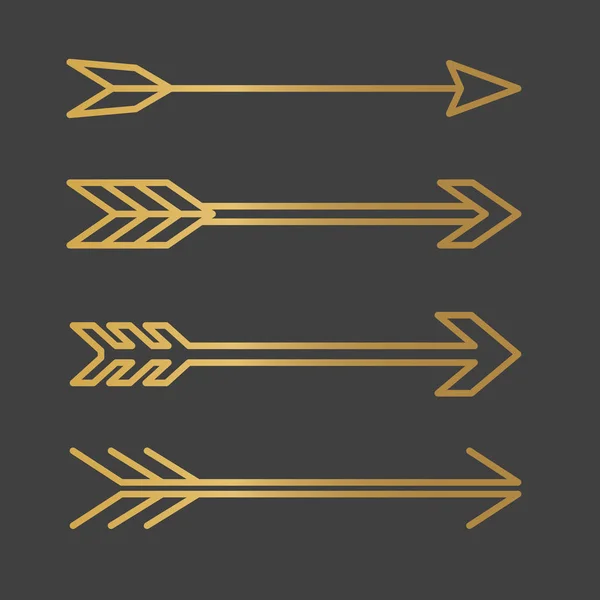 golden bow arrows icon- vector illustration