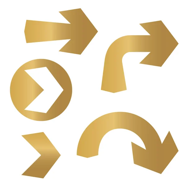 Gouden pijl icon- vector illustratie — Stockvector