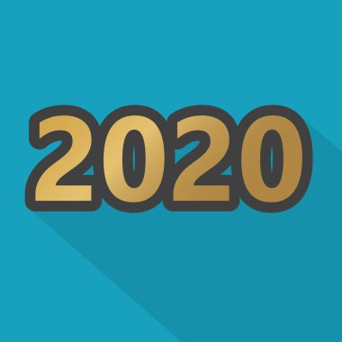 Altın 2020 yıllık konsept vektör çizimi