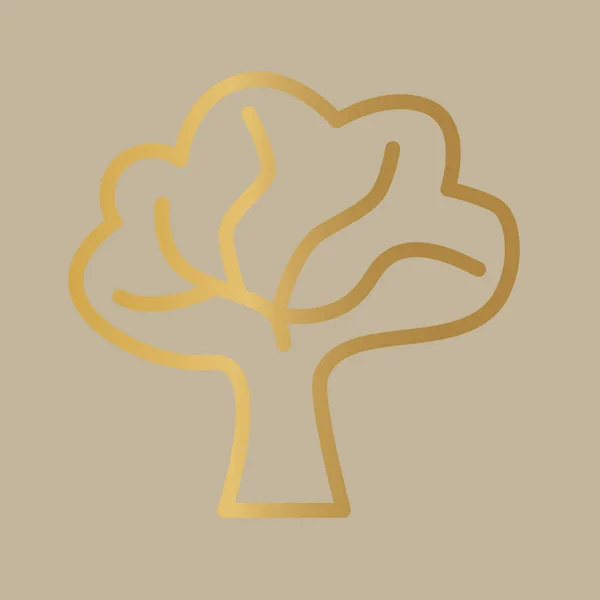 Goldener Baum Icon-Vektor-Illustration — Stockvektor