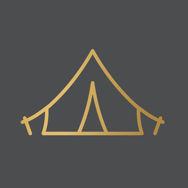 Gyllene Camping Tält Ikon Vektor Illustration — Stock vektor