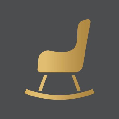 Altın sallanan sandalye simge-vektör illüstrasyonu