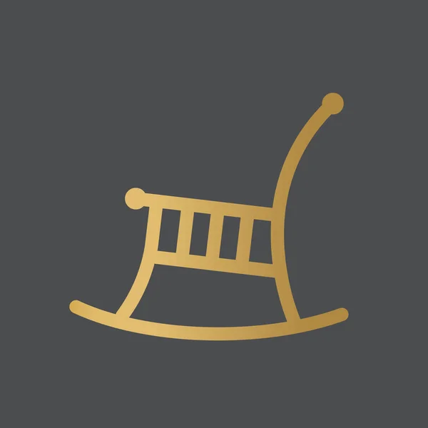 Золоте Крісло Качалка Іконка Векторна Ілюстрація — стоковий вектор
