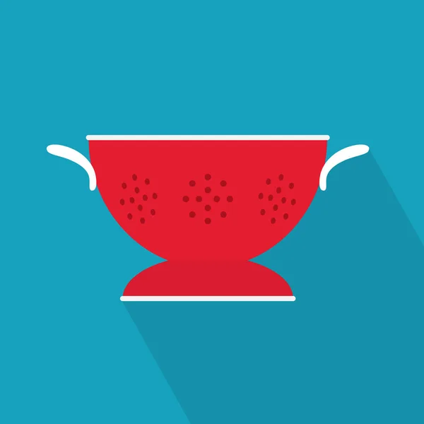 Passoire Cuisine Rouge Icon Illustration Vectorielle — Image vectorielle